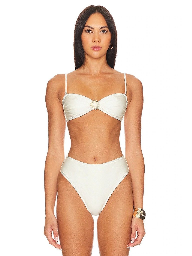 Shani Shemer Lucia Bikini Top In Cream Large New Womens Swim
